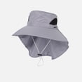 thumbnail image 2 of HAiming Women Men Wide Brim Sun Hats with Neck Flap Breathable Foldable Solid Color Caps for Hiking Camping, 2 of 2