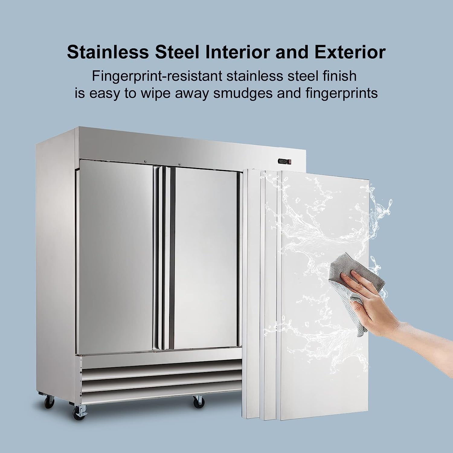 Smad 72 Cu ft Upright Commercial Refrigerator Triple Solid Door Frost Free in Smudge-Proof Stainless Steel