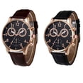 thumbnail image 3 of Men Luminous Pointer Leather Band Watch Male Big Watch Men Face Dial Analog Quartz Wrist Watches, 3 of 8