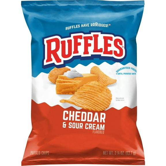 Ruffles Potato Chips Cheddar & Sour Cream, 2.25 oz Bag - 4 pack
