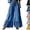 18# Blue, variant on Linen Palazzo Pants Women Smocked Ruffle Waist Drawstring Wide Leg Eyelet Lace Trim Resort Bottoms Breathable Boho Vacation Wear White XXL