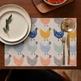 thumbnail image 4 of Light Gray Chicken Pattern Summer Placemats Table Placemats Set Of 6-Linen Kitchen Washable Placemats Table Mats 11.8"x17.7" Non-Slip Heat Resistant, 4 of 5