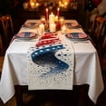 thumbnail image 6 of Memorial Day Saving!4th of July Decorations, Independence Day Table Flag Red White Blue Star Striped Floral Print Dining Table Decoration, 6 of 7