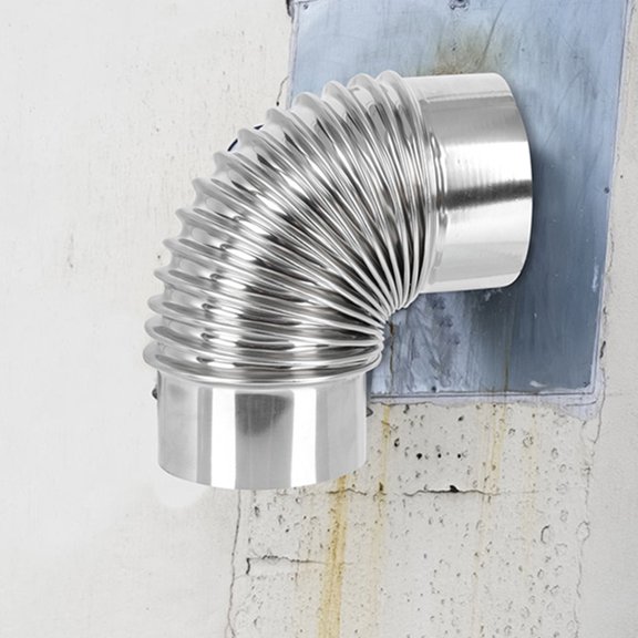 WEUVEB Stainless Steel Kitchen Chimney Ducting Elbow Connector for Flue Vent Pipe Installation