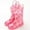 Pink, variant on Ovbmpzd Cute Girls Rain Boots 5-6 Years Pink Waterproof Non-slip Sole Mid Calf Boots with Easy-On Handles Girls Boots Size 5