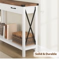 thumbnail image 6 of 43" Farmhouse Console Table Entryway Table, 2-Tier Wood Sofa Table with Shelf, Behind Couch Table, Console Table with Storage Drawers, for Entryway, Living Room, Hallway, Foyer, 6 of 7