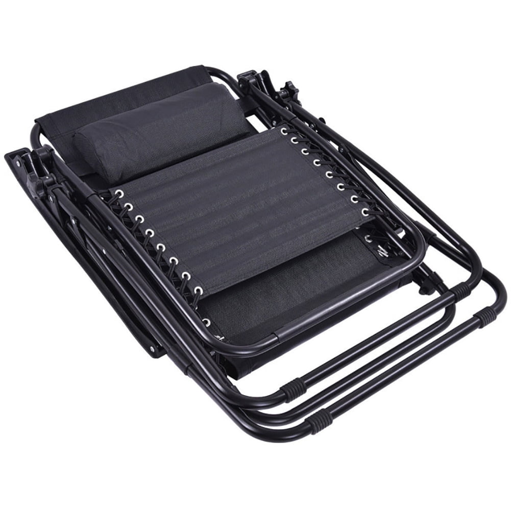 Aimee Lii Outdoor Folding Zero Gravity Reclining Lounge Chair with Utility Tray, Outdoor Patio Furniture, Black Aimee Lii Outdoor Folding Zero Gravity Reclining Lounge Chair with Utility Tray, Outdoor Patio Furniture, Black