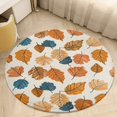 thumbnail image 4 of Autumn Harvest Maple Leaves Thanksgiving Soft Bedroom Round Area Rug, Washable Cute Nursery Circle Throw Mat, Non-Slip Contemporary Small Low Pile Floor Carpet for Dorm Bedside, 4 of 6