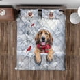 thumbnail image 4 of Playful Bloodhound Welcomes Winter Snowy Day with Cardinal Bird Quilt Bedding Set Dog Lover 1 Blanket Bed Cover 2 Pillowcases - 12017, 4 of 5