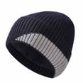 thumbnail image 2 of SYMOID Womens Warm Acrylic Beanie - Navy Fleece Lined Cuffed Ribbed Knit, Cold Weather Headwear, One Size Fits Most Adults,Size Free Size, 2 of 5