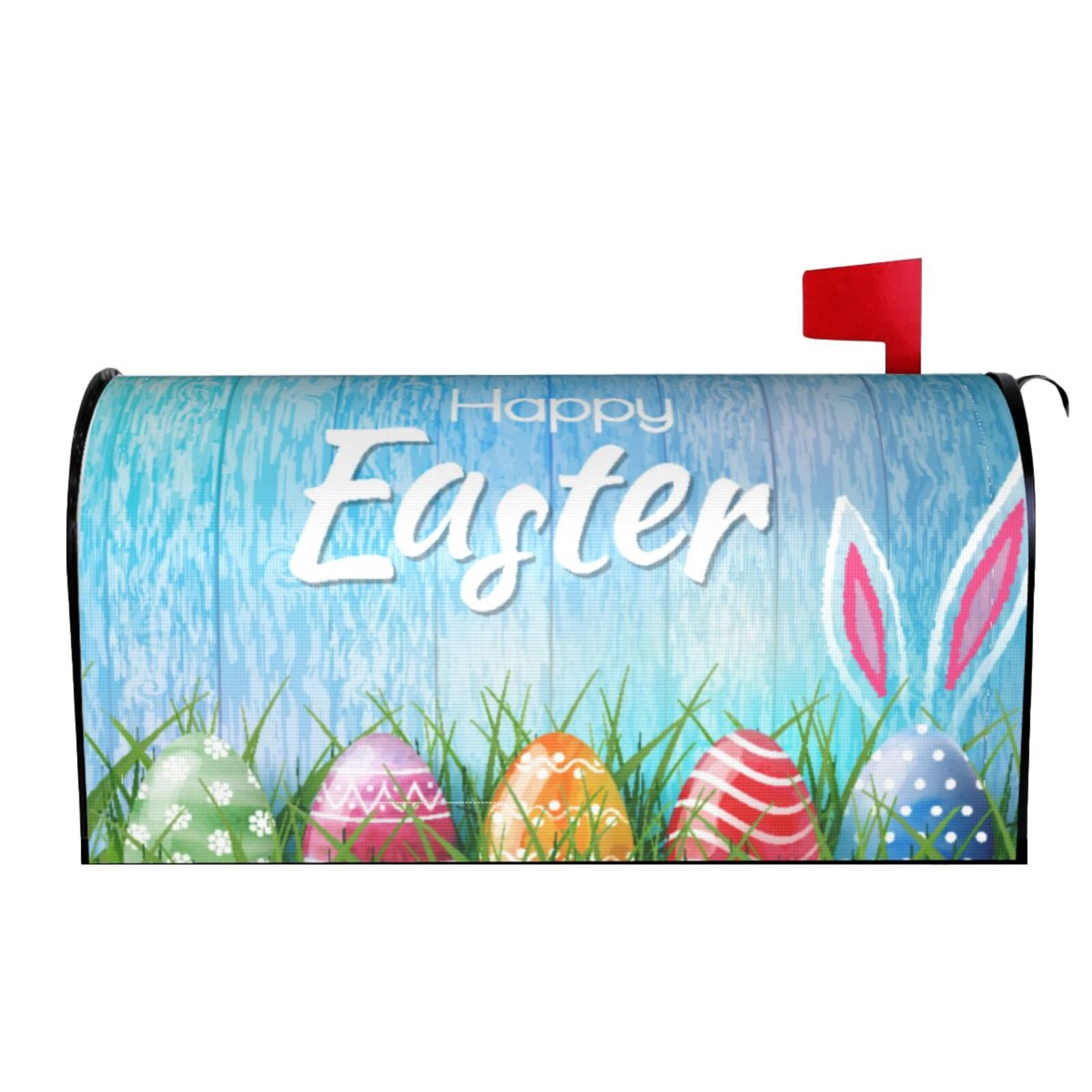 Xecao Happy Easter for Mailbox Cover with Magnetic Strips, Waterproof and Sunscreen, Adds a Decorative Touch to Your Garden Yard.