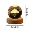 thumbnail image 3 of Solar System Crystal Night Light with USB Charging, 3D Engraved Saturn Design Nightlight for Bedroom Decor, Warm Ambient Glow for Living Room and Home Office(A), 3 of 6