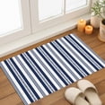 Navy Blue Striped Door Mat 16x24 Inch Modern Farmhouse Stripes Rustic ...