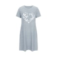 thumbnail image 4 of Camisón corto de mujer, vestido de largo medio con estampado de moda, camisón corto extragrande de mujer, camisón de manga corta con estampado de pecho a la moda, camisón de mujer, 4 of 4
