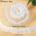 thumbnail image 2 of 11 Yards White Lace Ribbon Lace Trim Double Layer Sewing Laces Vintage Ruffled Ribbon Trim Pleated Organza Laces for Sewing DIY Crafts Clothing Dress Gift Package Wedding Decoration,Red, 2 of 6