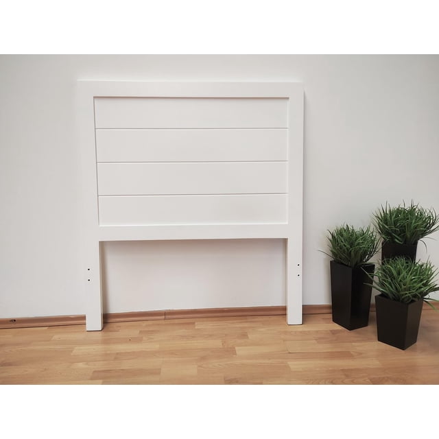 Cabecera Para Cama Individual Muebles GM Modelo Duela Pata Delgada Madera de Pino Laca Color Blanco