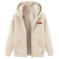 thumbnail image 3 of Pxxlle Womens Sherpa Lined Hoodies Zip Up Winter Jackets with Hood Plus Size Long Sleeve Hooded Sweatshirts with Pockets Beige M, 3 of 5