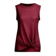thumbnail image 4 of Jewelreauty Tank Tops for Women 2024 Sleeveless Crewneck Knot Casual Solid Shirts Summer Loose Trendy Blouses (L, Wine), 4 of 7