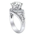 thumbnail image 2 of AFFY 2.28 Carat Round Shape Moissanite & Natural Diamond Filigree Engagement Ring 14K Solid White Gold Ring Size-6.5, 2 of 2