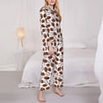 thumbnail image 3 of Fotbe Football Pattern Long Sleeve Pajama Set for Women,Sleepwear Set,2-piece Loungewear Set,Soft PJs Comfy Nightwear with Pockets -X-Large, 3 of 7