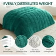 thumbnail image 6 of Buzio Luxury Weighted Blanket Faux Fur Sherpa 15lbs- Warm Fluffy Heavy Blanket for Bed and Couch, Forest Green, 48x72 inches, 6 of 8