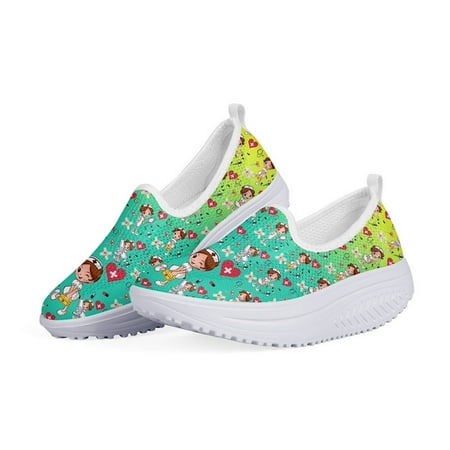 

WHEREISART New Heightreasing Women Flats Platform Shoes Medician Physio Nurse Ladies Summer Mesh Swing Shoes Casual Sneakers