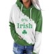 thumbnail image 3 of Sudadera con capucha con cordón para el día de San Patricio para mujer, sudadera con capucha de trébol estampada de manga larga para mujer, 3 of 5