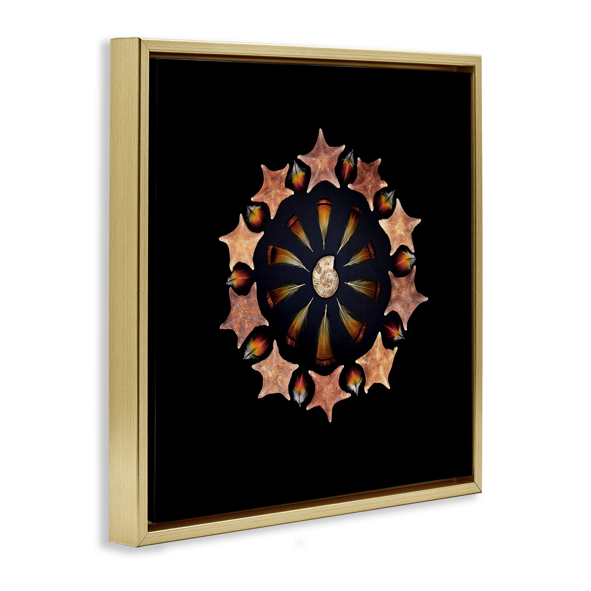 Stupell Industries Nautical Nature Arrangement Gold Framed Floater Canvas Wall Art, design by Beth Adoette