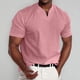 thumbnail image 2 of Camiseta informal de manga corta y cuello en V para hombre, camiseta ajustada., 2 of 4