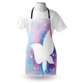 thumbnail image 3 of Butterfly Apron Abstract Floral White Butterfly Silhouette on a Magical Spring Meadow Print, Unisex Kitchen Bib Apron with Adjustable Neck for Cooking Baking Gardening, White Pink Blue, by Ambesonne, 3 of 3