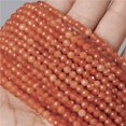 thumbnail image 3 of 2 3 4 MM Cuentas de piedra naranja amarilla natural Pequeñas cuentas de ágata de cristal facetadas Jaspe Cuarzo Espaciador para hacer joyas 15", 3 of 5