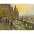 thumbnail image 2 of Georges Stein 24x20 Black Ornate Framed Double Matted Museum Art Print Titled: The Flower Market, 2 of 5