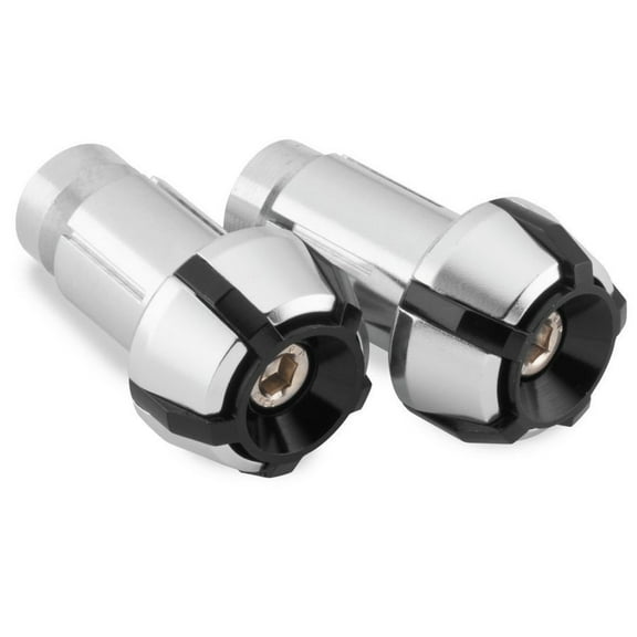 Bike Master 152151 Black & Silver Anti-Vibration Bar Ends - Set of 2