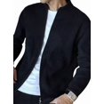 thumbnail image 3 of Men's Zip Up Cardigan Sweater Slim Fit Casual Full Zipper Sweaters Black S, 3 of 8