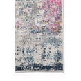 thumbnail image 2 of HomeRoots 531525 7 ft. Pink & Orange Round Abstract Power Loomed Area Rug, 2 of 5