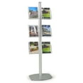 thumbnail image 1 of Free-standing Aluminum Literature Stand With 6 Clear Acrylic Side Mounted Literature Holders, Weighted Base, Height Adjustable, 21 x 72 x 17-Inch (AP6SP), 1 of 1