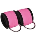 thumbnail image 1 of 1 Pair Sports Binding Leg Buckle Fitness Training Equipment Foot Rings Portal Frame Leg Hip Strength Trainer Ankle Tension Rope Accessory for Gym (Pink), 1 of 6