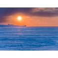 thumbnail image 2 of Zwick, Martin 14x12 Black Ornate Wood Framed with Double Matting Museum Art Print Titled - Sunset during winter at the Ilulissat Fjord-located in the Disko Bay in West Greenland, 2 of 4