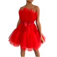 thumbnail image 2 of Vestido de tul para mujer Vestido corto sin mangas Vestido de fiesta sin tirantes de princesa de malla sólida_y-Red-36 Teléfono móvil Teléfono móvil Accesorios para teléfonos móviles, 2 of 4