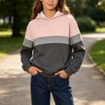 thumbnail image 4 of MexChoioe Boys and Girls Hoodie Hooded Sweatshirt Color‑Blocked Casual Long Sleeve with Pockets Versatile for Back to School and Daily, 4 of 5