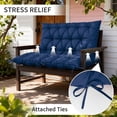 thumbnail image 5 of Pakunoda Porch Swing Cushions 60” X 40” X 5”, 2-3 Seater Bench Cushion with Backrest, Waterproof Replacement Outdoor Cushion with Tie, Blue, 5 of 6