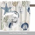 thumbnail image 6 of Summer Marine Life Valance Curtain Graffiti Starfish Conch Seahorse Vintage Seaweed Window Valances Rod Pocket Short Curtains Window Treatments for Kitchen Bedroom Bathroom Laundry 54" x 18", 6 of 9