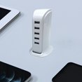 thumbnail image 5 of USB Charger, 20W Fast Charging, 5 USB Ports Multi Interface Desktop Stand, Smart Charging Chip, Overvoltage Overcurrent Overcharge Short-Circuit Protection, ABS Fireproof Material, Compact Size, 5 of 7