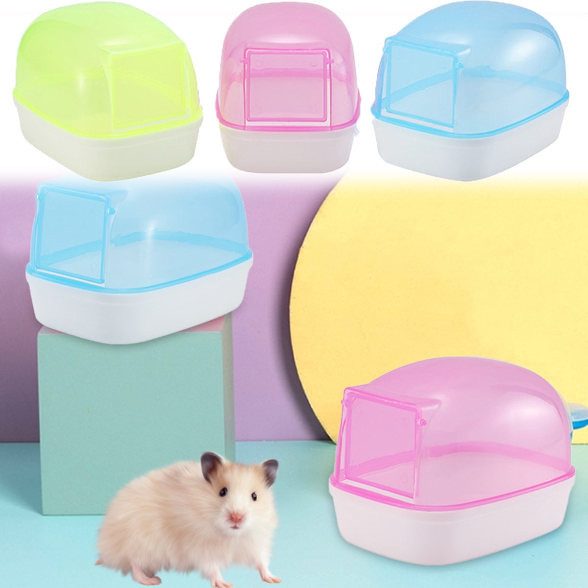 Pet Enjoy Hamster Sand Bathroom,Large Transparent Plastic Sand Bath Sauna Container with