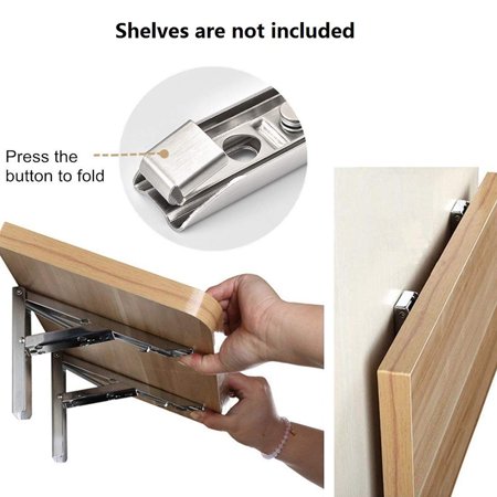 Lemonbest 1 Pair Folding Shelf Brackets Heavy Duty Stainless Steel Collapsible Bracket For Table Work Space Saving Diy Canada - Diy Folding Shelf Table Lemonbest 1 Pair Folding Shelf Brackets Heavy Duty Stainless Steel Collapsible Bracket For Table Work Space Saving Diy Canada - Diy Folding Shelf Table