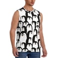 thumbnail image 2 of Uemuo Cartoon Penguin Pattern Men's Sleeveless T-Shirt,Muscle Athletic Tank Top, Moisture-wicking Quick-dry Breathable Classic Tee Top for Gym Run Outdoor Sports-XX-Large, 2 of 8