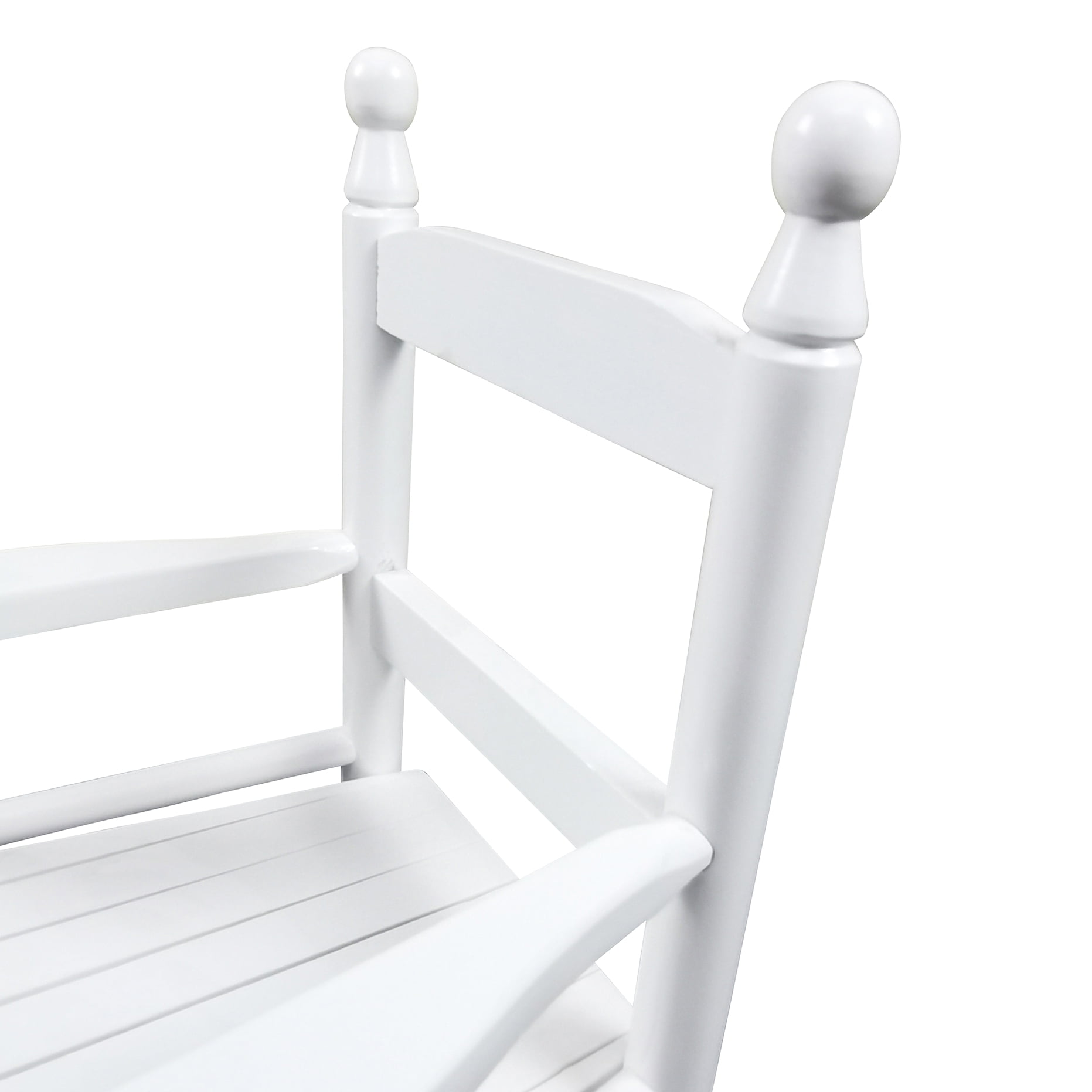 Rocking Chair - White Solid Wood, Fit For Indoor & Outdoor Spaces, Construction, Comfortable Back, 110 Lbs Weight Capacity Hardwood Material, Outdoor, Seat Limit, Easy Assembly Process, Kit,