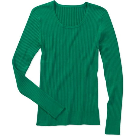 George Women's Plus-Size Power Rib Crewneck Sweater