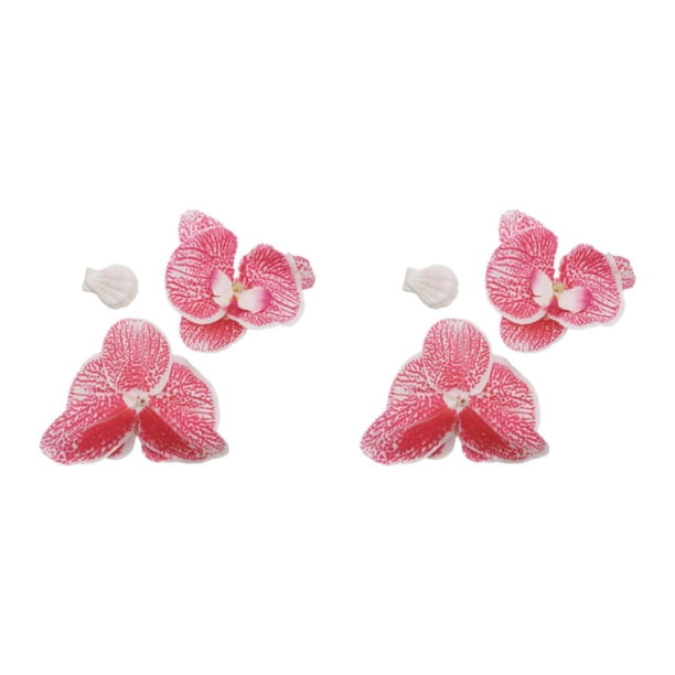 Cabezas de orquídeas artificiales Bearachild 50x Raya rosa intenso 2Conjunto