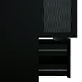 thumbnail image 2 of Sophshelter Wooden Armoire Wardrobe Closet: Black Wardrobe Bedroom Organization 3 Doors Hanging Rods 4 Drawers Mirror Shelving Capacity Wardrobe Cabinet 47.24" W x 19.69" D x 70.87" H, 2 of 6